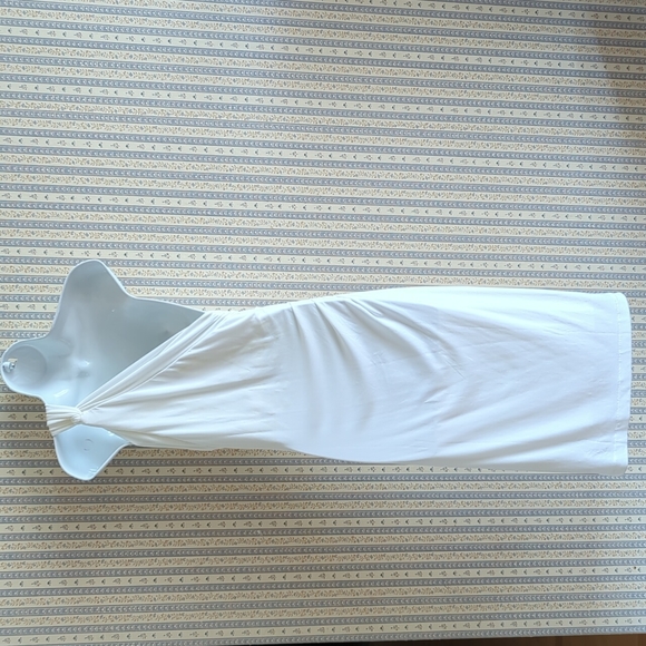 VS White One Shoulder Slinky Grecian Dress S - Picture 4 of 4